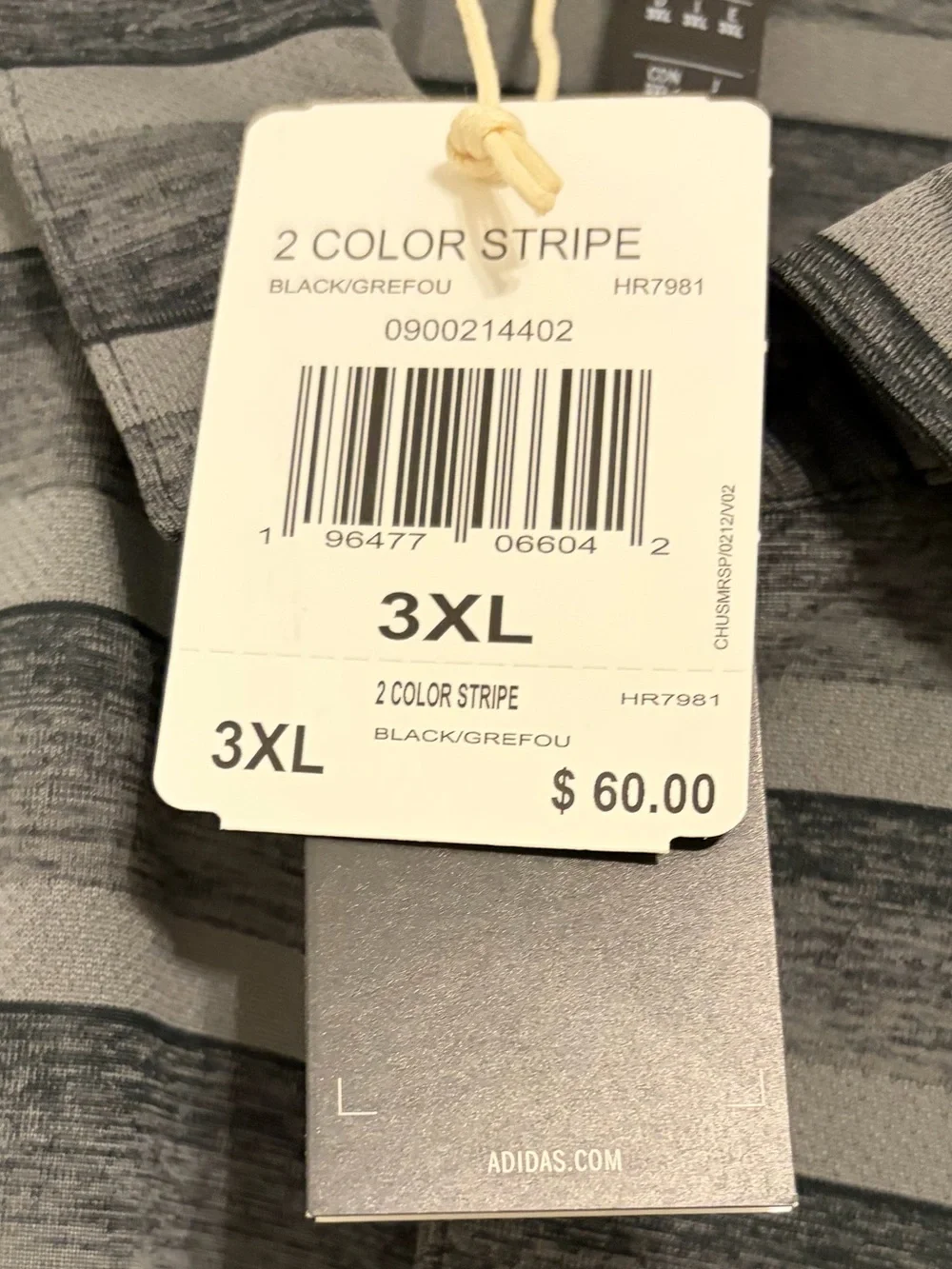 adidas Men's Gray Striped Polo Shirt